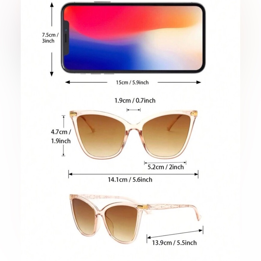 New 3 Pair Ladies Cat Eye Sunglasses ~ 3 Piece Package Set - Picture 11 of 14